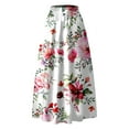 thumbnail image 4 of Women Bohemian Floral Print Maxi Skirt High Waist Pocket Party Beach Long Maxi Skirt, 4 of 4