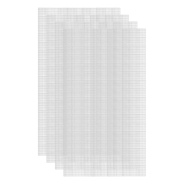 4Pcs Hojas de Lienzo de Malla Plástica 13"x20" 7 Cuenta Lienzo Blanco de Agujero Rectangular para Bordado y Punto de Aguja