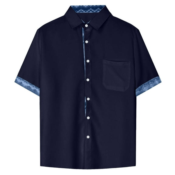 Mens Short Sleeve Casual Button Down Shirts Summer Untucked Dress Shirts
