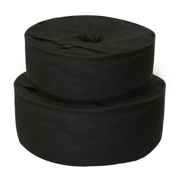Anself Sandbag For Umbrella Base Canopy Weight Bag 15 Round Sandbags For Outdoor Sunshade Beach Tent Camping Hiking Canopy Black 38cm Sandbag