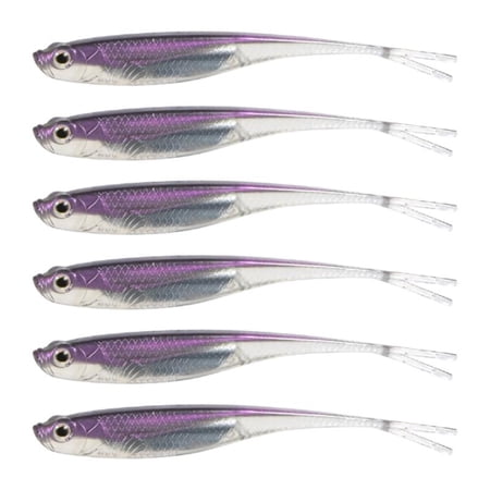 CEORPER 6Pcs Fork Tail Swimbaits Lures Silicone Artificial Swimbaits for Saltwater