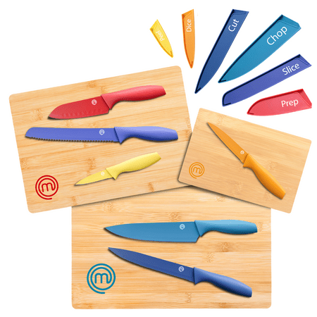 

MasterChef 15 Piece Knife & Board Set 6 Knives with Sleeves and 3 Boards