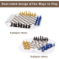 thumbnail image 3 of 3 or 4 Player Chess Board Game Set,64 Pieces Colorful Chess,Chess Game for Team with a Leather Game Mat, 3 of 6
