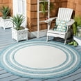 thumbnail image 2 of SAFAVIEH Courtyard Ercan Bordered Indoor/Outdoor Area Rug, Ivory/Aqua, 6'7" x 6'7" Round, 2 of 7