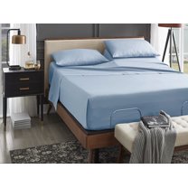 ABORN 100% Giza Egyptian Cotton Bedsheet 18" Deep Pocket 32" Split Top Light Blue Split-Head King