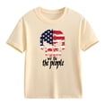 thumbnail image 5 of Girls 4th of July Shirt Patriotic American Flag Graphic Tee Khaki Short Sleeve Kids Summer Top,Size 4-5 T, 5 of 5