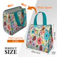 thumbnail image 3 of Pioneer Flower Floral Print Pattern Insulated Lunch Bag for Women & Adults,Large Portable Soft Cooler Lunch Bag,Thermal Food Storage Tote with Pearl Cotton,8.66L,8.75x5.75x9.5 Inch, 3 of 6