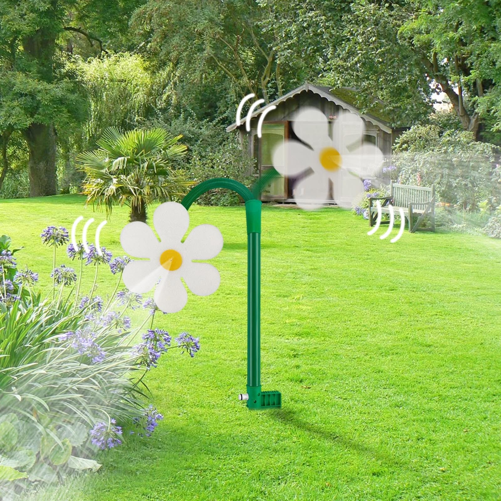 2026 NEW Crazy Daisy Sprinkler Crazy Dancing Flower Water Sprinklers Funny 360° Rotating Sun Flower Dancing Daisy Lawn Sprinkler for Yard Watering
