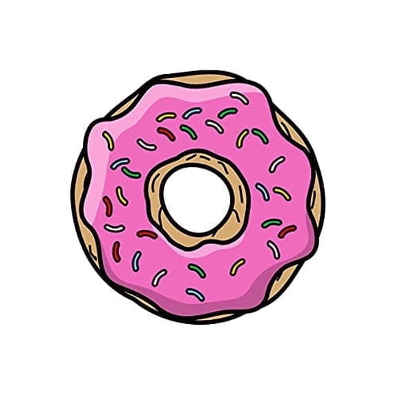 6" Pre-Cut Round Pink Donut With Sprinkles Birthday Edible Image Cake Topper By TNCT