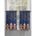 thumbnail image 5 of Gingerbread Christmas 2 Panel Kitchen Curtains for Windows, Xmas Balls Branches Navy Blue Bathroom Privacy Curtain, Home Décor Window Treatment for Bedroom/Living Room 55"x45", 5 of 6