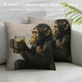 thumbnail image 3 of Nawypu  Gorilla Decorative Pillow Cover, Throw Pillow Monkey Sitting and Thoughtful Look A Glass of Beer Pillow Cases Oblong Cushion Covers for Home Sofa Couch Brown, 3 of 5