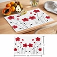 thumbnail image 6 of Red Flower Placemats Set of 8, Spring Non-Slip Place Mats Washable Table Mats for Kitchen Dining Table Decorations Indoor/Outdoor, 6 of 9