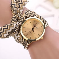 Ausyst Watch for Women New Women Aztec Tribal Floral Cloth Quartz Dial Wristwatch Watch Brown