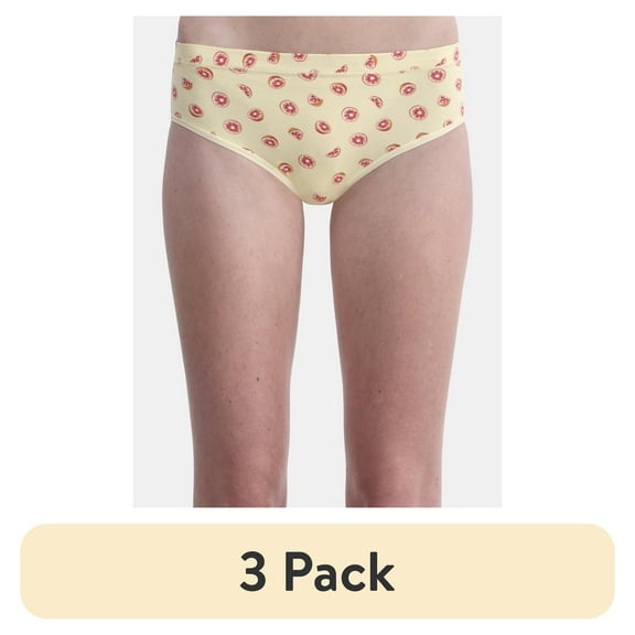 (3 pack) No Boundaries Cotton Hipster Panty, Women’s and Women’s Plus, Sizes XS-XXXL