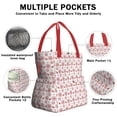 thumbnail image 3 of Red Christmas Snowflake Pattern Drawstring Lunch Bag Women - Drawstring Lunch Bag Insulated for Work Office - Stain-Resistant Large Lunchbags for Women with Multi-Pockets, 3 of 6