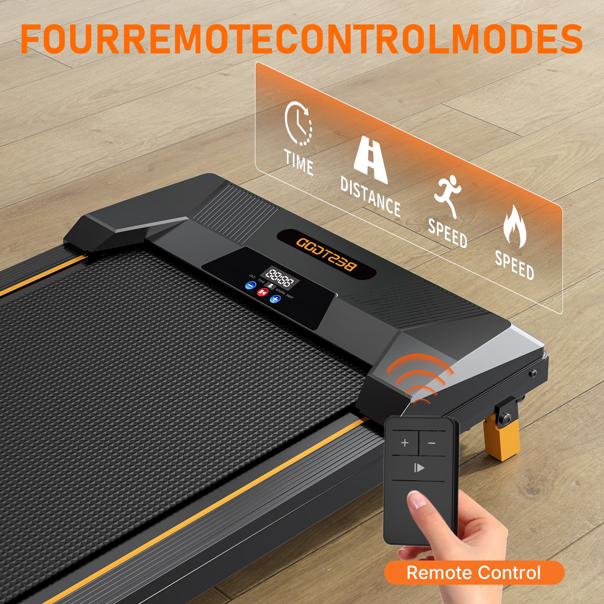 Under Desk Treadmill Walking Pad, 2.5HP 2-in-1 Jogging Foldable Portable Treadmill with Remote, 265LBS Capacity, Quiet Office/Home Use