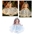 thumbnail image 3 of Muñeca de niña Real niñas bebé hermoso vestido ojos 3D silicona completa 1:12 18cm cumpleaños para Juguetes Azul Baoblaze muñeca de silicona, 3 of 8