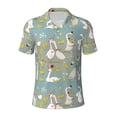 thumbnail image 2 of Daiia Cute Farm Birds Pattern Men’s Polo Shirts,Solid Deck Shirt,Classic Fit, Breathable Cotton Polo for Casual and Sport Wear-, 2 of 9