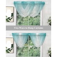 thumbnail image 5 of Waterfall Valances for Windows, Teal Ombre Kitchen Sheer Valance Curtains, Turquoise White Gradient Modern Abstract Art Rod Pocket Elegant Swag Valances for Living Room Bedroom, 47.2"x38.5", 1 Panel, 5 of 8