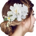 thumbnail image 2 of XASZHN Flower Metal Hair Side Combs Slide Clips Floral Hair Accessory White_006 One Size, 2 of 5