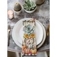 thumbnail image 2 of Gnomes Pumpkins Fall Cloth Napkins Set of 6 Reusable Dinner Napkins, Orange Pink Thanksgiving Floral Rustic Cocktail Napkin Washable Table Napkins for Wedding/Holiday Party/Baby Shower 20"x20", 2 of 7