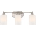 thumbnail image 2 of 360 Lighting David 22" Wide Brushed Nickel and Fluted Glass 3-Light Bath Light, 2 of 9