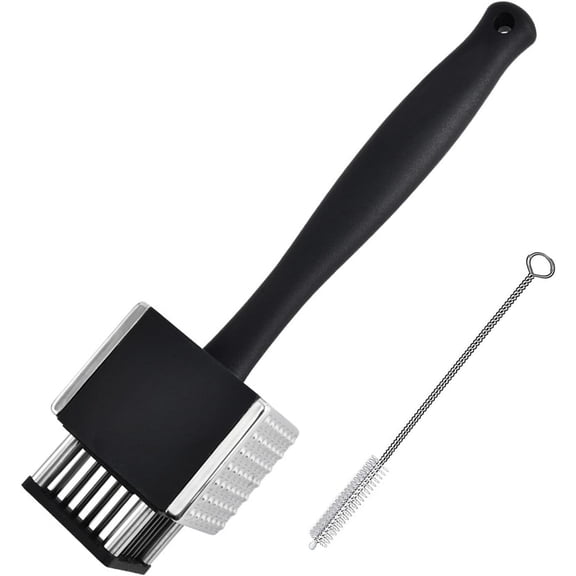 HomelyPosh 3 in 1 Meat Hammer Tenderizer, Mallet and Needle Blade Tenderizer, Heavy Duty Pounder, Stainless Steel, with ABS Handle, for Tenderizing Steak, Beef and Fish
