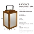 thumbnail image 3 of H11" Farmhouse LED Solar Lantern with Wood Farm and Frosted Glass Panl Ourdoor Garden Decorative Hanging Lanterns for Outside Camping, 3 of 8