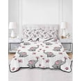thumbnail image 3 of Cute Elephants Queen Size Down Alternative Comforter, Lightweight Comforter Quilt Bedding Set with Pillow Shams Cartoon Funny Butterflies Pink All Seasons Bed Comforter Duvet Insert 90"x96", 3 of 7