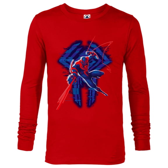 Marvel Spider-Man: Across the Spider-Verse 2099 Glitch - Long Sleeve T-Shirt for Men - Customized-New Red