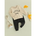 thumbnail image 3 of Bagilaanoe 2PCS Toddler Baby Boy Long Pants Set Letter Print Long Sleeve Sweatshirt Pullover Tops + Sweatpants 6M 12M 18M 24M 3T Kids Casual Sweatsuits, 3 of 8