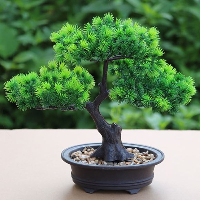 Artificial Pine Bonsai Simulation Green Plant Home Office Desk