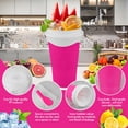 thumbnail image 3 of Slushie Maker Cup - Taza de silicona mágica para apretar para hacer jugos, leche y helados, doble capa de silicona con tapa y pajita para amigos, regalos familiares (rosa), 3 of 5