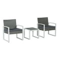 thumbnail image 6 of Selby 3-Piece Modern Coastal Faux Wicker Conversation Outdoor Patio Set, White/Gray, 6 of 6