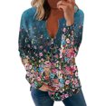 thumbnail image 4 of Tops de Entrenamiento Para Mujer, Tops de Otoño, Manga Larga, Cremallera, Cuello en V, Jersey Con Estampado Floral, Sudadera de Gran Tamaño, Blusas Tipo Túnica Holgadas Odeerbi ODB178972, 4 of 5