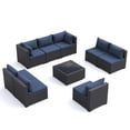 thumbnail image 5 of MRUAKA 9 Pieces Patio Conversation Set, Outdoor Sectional PE Rattan Wicker Furniture Seat,Blue, 5 of 7