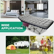 Slsy Folding Camping Cots for Adults 880 lbs, 28 Extra Wide Sturdy Portable Folding Cot Sleeping Cot with Mattress & Carry Bag for Camp Home Office