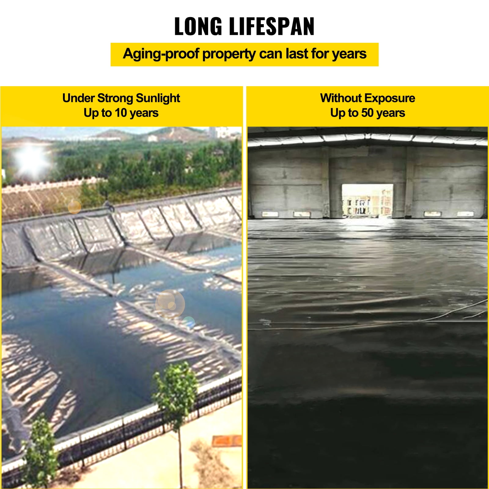 10x15 ft 20 Mil LLDPE Fish Liner Lake Retention & Pond Liner for Pond 10X15' 20 