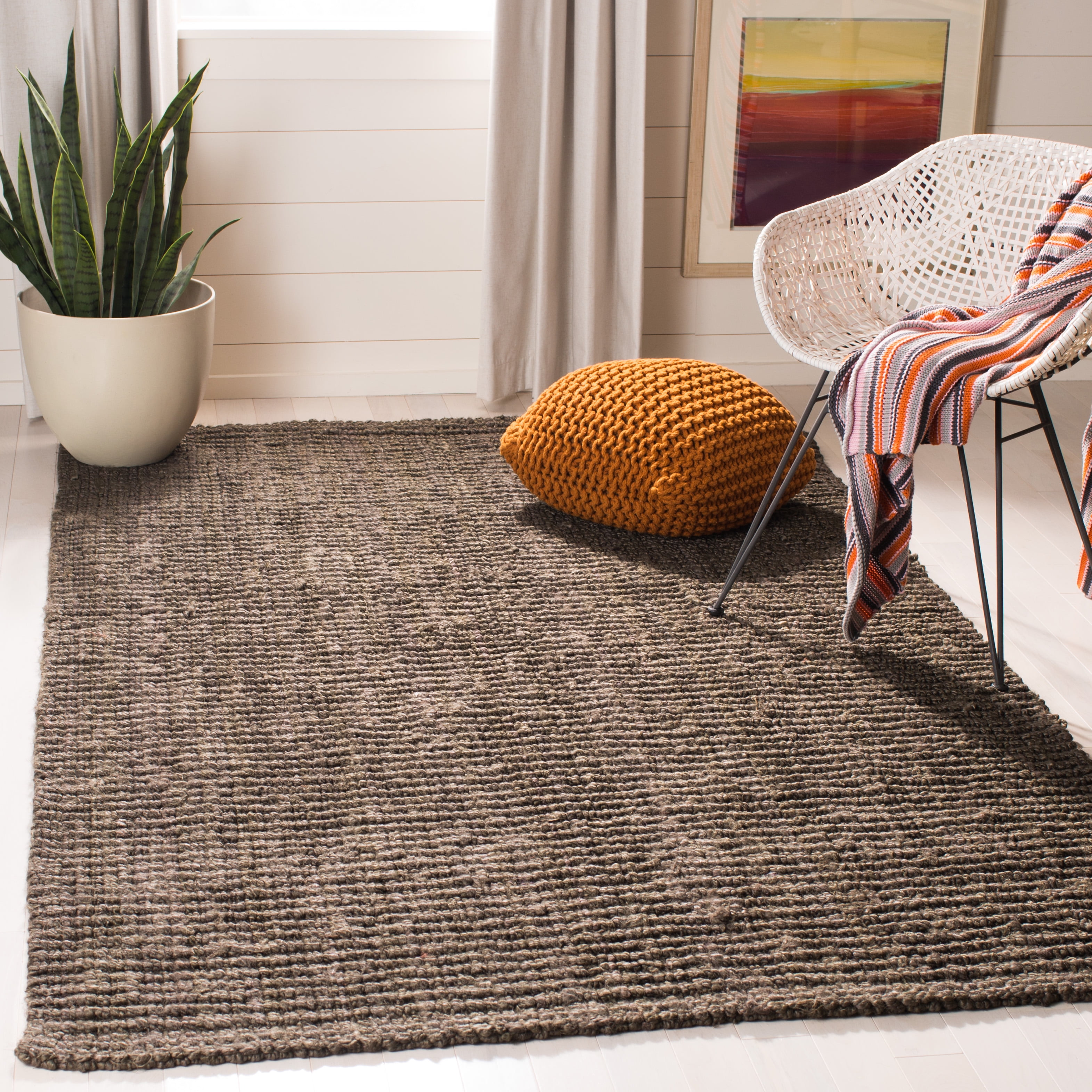 Safavieh Natural Fiber Levi Solid Area Rug, Brown, 9' x 12'