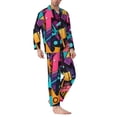 thumbnail image 2 of Kdxio Vibrant Graffiti Urban Art Men’s Pajama Set Pajamas For Men 2 Piece PJ Set with Men Pajama Pants and Long Sleeve T-Shirt Lounge Set-XX-Large, 2 of 7