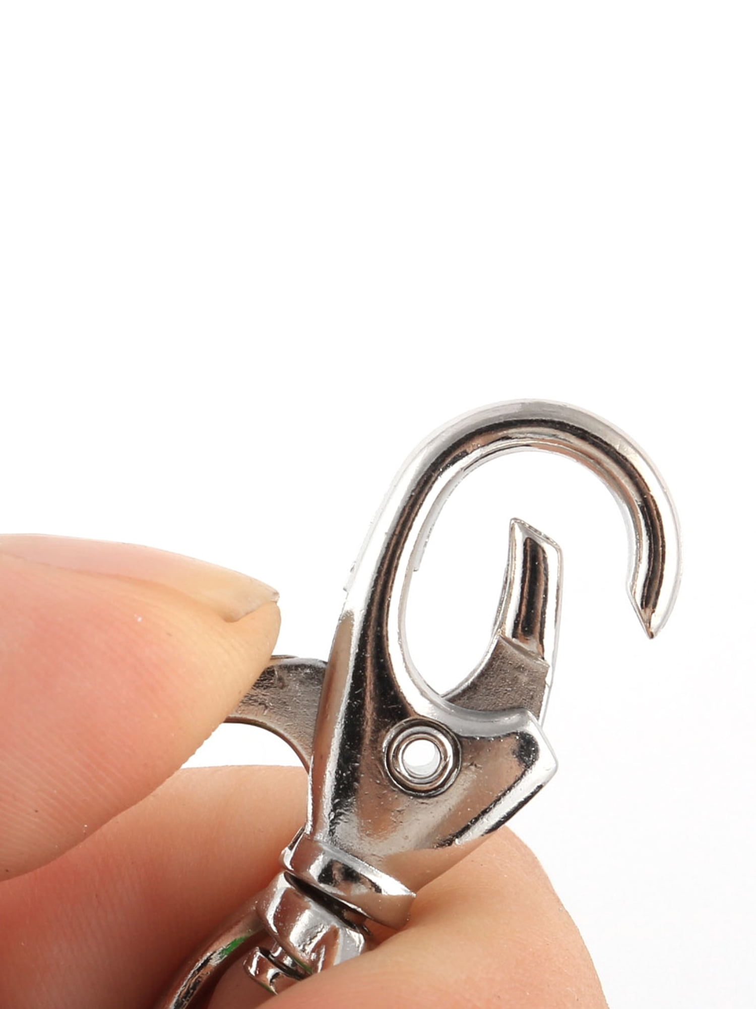 Green Plastic Spring Coil Spiral Retractable Keyring Metal Clip Key Chain