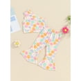 thumbnail image 4 of Toddler Girl Pants Set Floral Print Sleeveless One Shoulder Tank Tops with Flare Trousers 2 Pcs Summer Outfit, 4 of 8