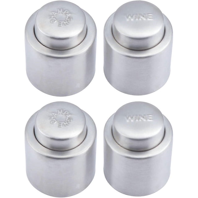 4pcs wine and champagne stoppers, stainless steel wine stoppers