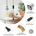 thumbnail image 3 of Unique Bargains 15.4Ft Pendant Light Cord Kit, Plug in E26 Socket Hanging Light with Switch Industrial Vintage Twisted Rope, Chrome, 3 of 7