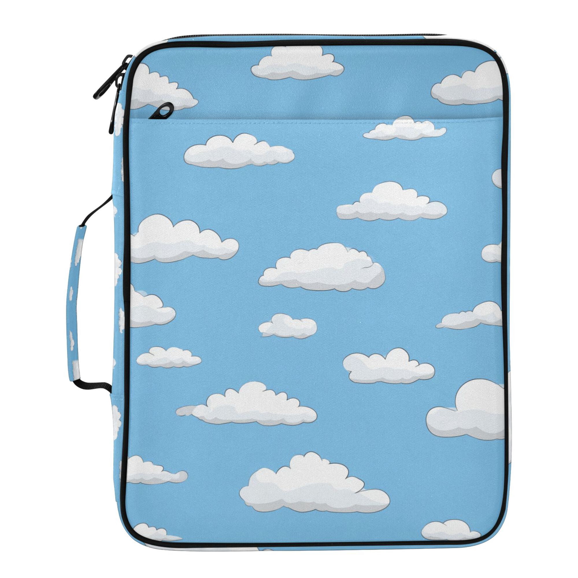 FORMRS Accordion File Folder A4 Size 7-Pocket Expanding Document Organizer Bag with 3 Ring Binder, Cartoon Cloud Pattern