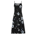 thumbnail image 4 of SMihono Robe Maxi Bohème d'Été pour Femmes Grande Taille Mode pour Femmes à Bretelles Taille Mi-Haute Col en V Sans Manches à Rayures Imprimées Ajustée Robe Longue de Plage Robe Évasée de Plage, 4 of 5