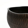 thumbnail image 4 of LuxenHome Brown with Black V-Pattern Polyresin 10-Inch Round Planter, 4 of 6