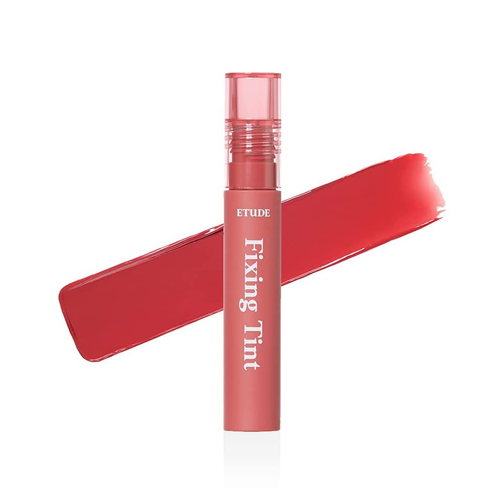 ETUDE Fixing Tint 12 Salmon Brick Long Lasting High Pigmented Liquid Lipstick Waterproof