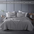 thumbnail image 2 of KASENTEX Quilt Mini Set-Stone Washed-Super Soft Bedspread-Light Weight-White Down Alternative Microfiber Fill-Machine Washable-Solid Colors, Twin + 2 Shams, Grey, 2 of 5
