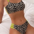 thumbnail image 3 of Top-kevin Women's Bikini Sets Ribbed Two Piece Swimsuits Bathing Suit Side Tie Thong Swimwear, 3 of 9